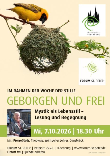 Pierre Stutz: Geborgen und frei: Mystik als Lebensstil - Lesung und Begegnung